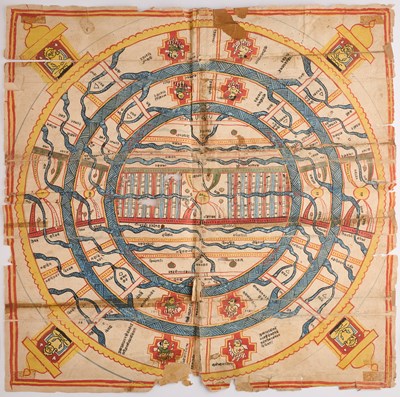 Lot 55 - A JAIN DIAGRAM OF JAMBHUDVIPA, RAJASTHAN OR GUJARAT, 18TH/19TH CENTURY