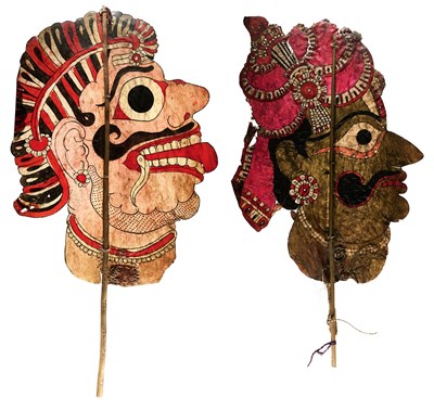 Lot 56 - TWO SHADOW PUPPETS, DECCAN, SOUTHERN INDIA, 19TH CENTURY