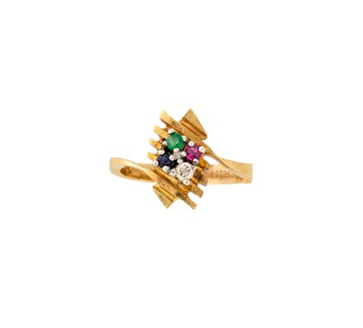 Lot 351 - GEM-SET AND DIAMOND RING, 1970s