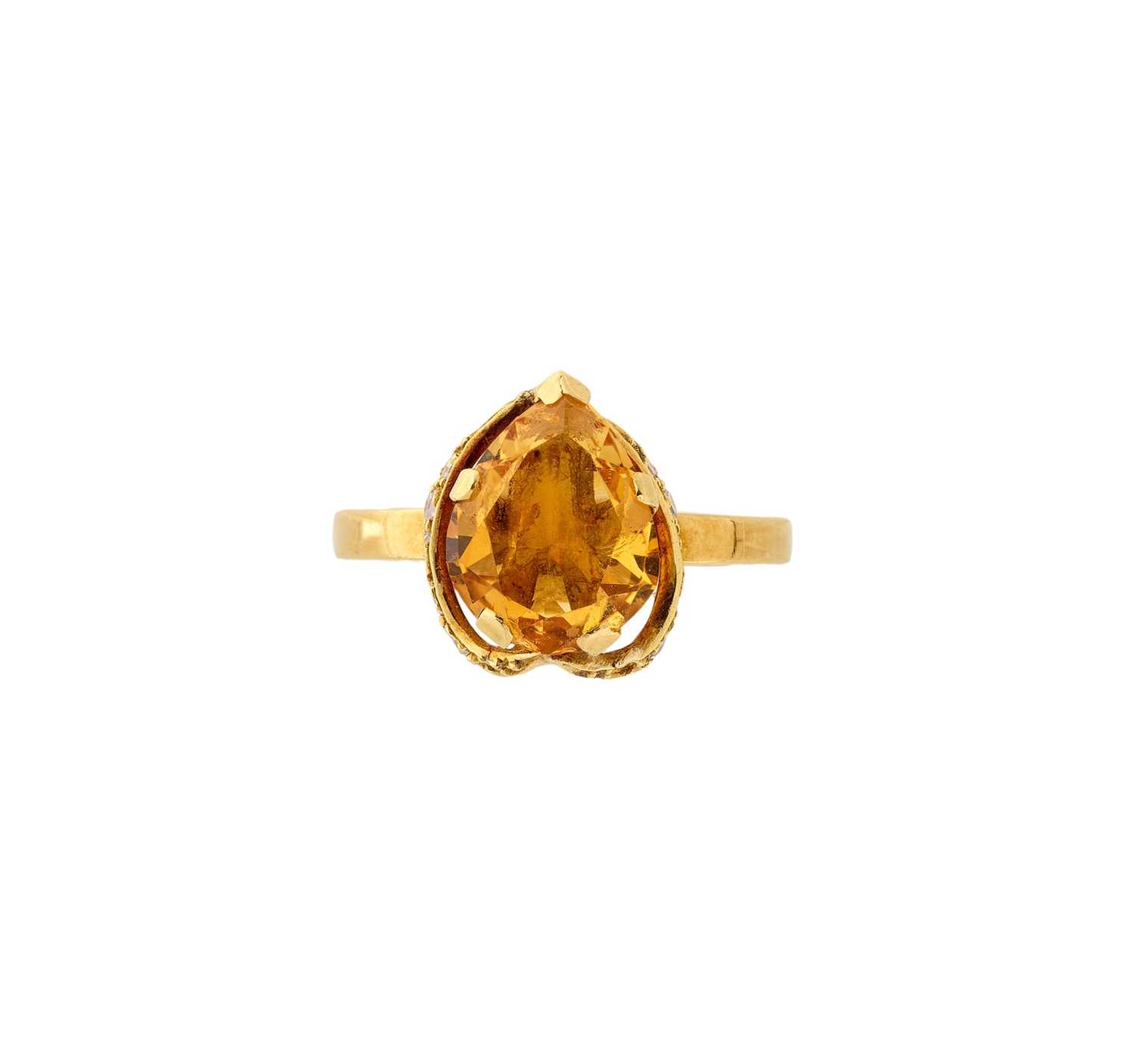 Lot 340 - GRIMA: FIRE OPAL AND DIAMOND RING, 1966