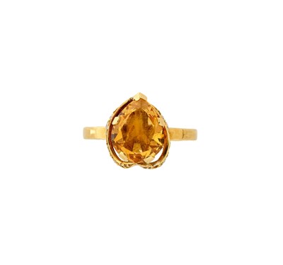 Lot 340 - GRIMA: FIRE OPAL AND DIAMOND RING, 1967