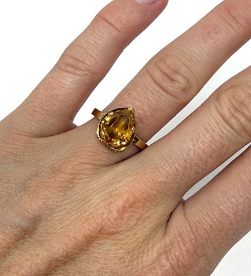 Lot 340 - GRIMA: FIRE OPAL AND DIAMOND RING, 1966