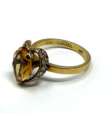 Lot 340 - GRIMA: FIRE OPAL AND DIAMOND RING, 1966