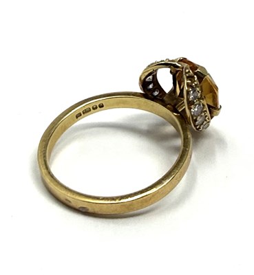Lot 340 - GRIMA: FIRE OPAL AND DIAMOND RING, 1966