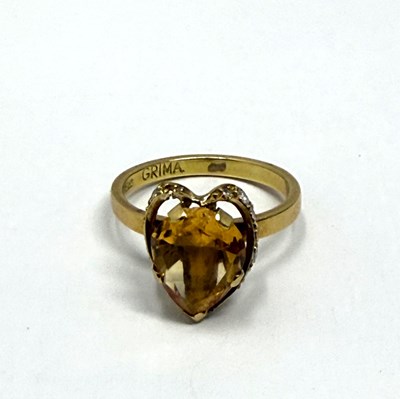 Lot 340 - GRIMA: FIRE OPAL AND DIAMOND RING, 1966