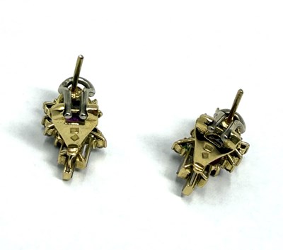 Lot 345 - STERN: PAIR OF RUBY AND DIAMOND EAR STUDS