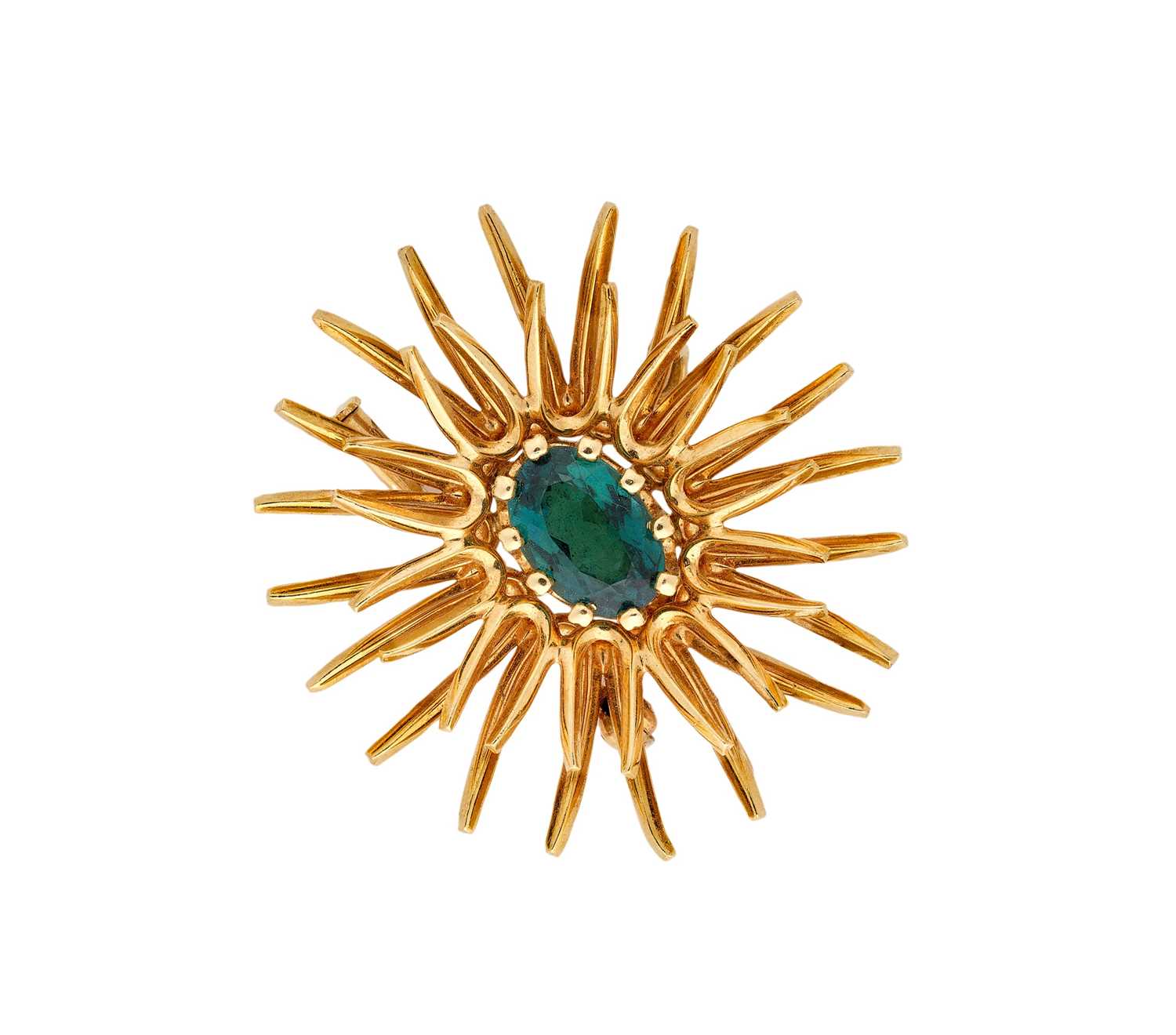 Lot 348 - TOURMALINE BROOCH/PENDANT, 1970s