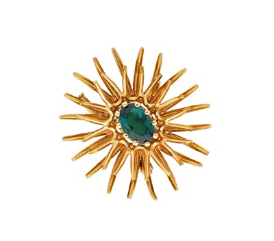 Lot 348 - STERN: TOURMALINE BROOCH/PENDANT, 1970s