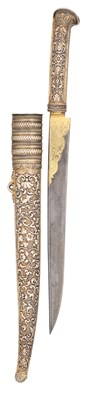 Lot 18 - A FINE FRENCH SILVER-GILT MOUNTED DAGGER OF YATAGHAN FORM BY MANCEAUX A PARIS