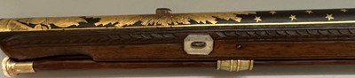 Lot 57 - A FINE AND RARE FRENCH 15 BORE FLINTLOCK SILVER-GILT MOUNTED WILDFOWLING GUN OF PRESENTATION QUALITY