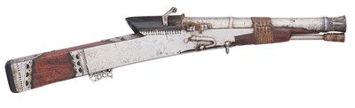 Lot 45 - A VERY RARE INDIAN 50 BORE MATCH-LOCK PISTOL IN THE FORM OF A TORADAR, 18TH CENTURY, PROBABLY JAIPUR