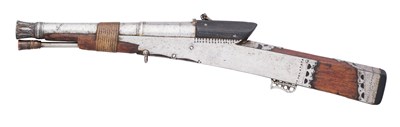 Lot 45 - A VERY RARE INDIAN 50 BORE MATCH-LOCK PISTOL IN THE FORM OF A TORADAR, 18TH CENTURY, PROBABLY JAIPUR
