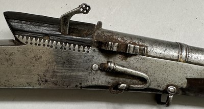 Lot 45 - A VERY RARE INDIAN 50 BORE MATCH-LOCK PISTOL IN THE FORM OF A TORADAR, 18TH CENTURY, PROBABLY JAIPUR