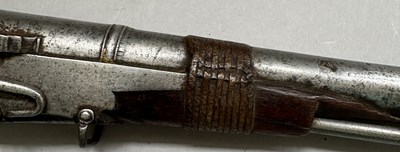 Lot 45 - A VERY RARE INDIAN 50 BORE MATCH-LOCK PISTOL IN THE FORM OF A TORADAR, 18TH CENTURY, PROBABLY JAIPUR