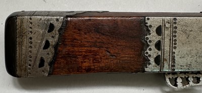 Lot 45 - A VERY RARE INDIAN 50 BORE MATCH-LOCK PISTOL IN THE FORM OF A TORADAR, 18TH CENTURY, PROBABLY JAIPUR