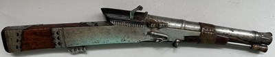 Lot 45 - A VERY RARE INDIAN 50 BORE MATCH-LOCK PISTOL IN THE FORM OF A TORADAR, 18TH CENTURY, PROBABLY JAIPUR