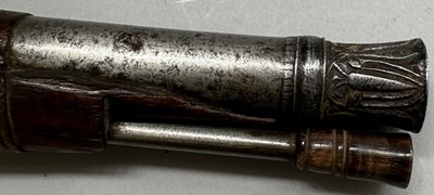 Lot 45 - A VERY RARE INDIAN 50 BORE MATCH-LOCK PISTOL IN THE FORM OF A TORADAR, 18TH CENTURY, PROBABLY JAIPUR