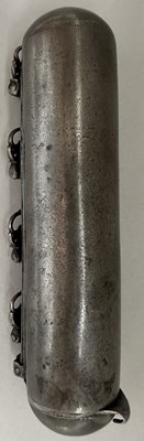 Lot 35 - AN UNUSUAL PERSIAN AMULET CASE OR SHOT FLASK, QAJAR, 19TH CENTURY