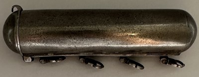 Lot 35 - AN UNUSUAL PERSIAN AMULET CASE OR SHOT FLASK, QAJAR, 19TH CENTURY
