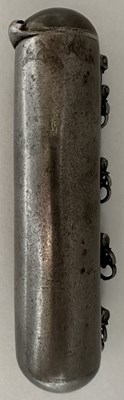 Lot 35 - AN UNUSUAL PERSIAN AMULET CASE OR SHOT FLASK, QAJAR, 19TH CENTURY
