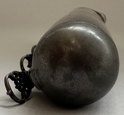 Lot 35 - AN UNUSUAL PERSIAN AMULET CASE OR SHOT FLASK, QAJAR, 19TH CENTURY
