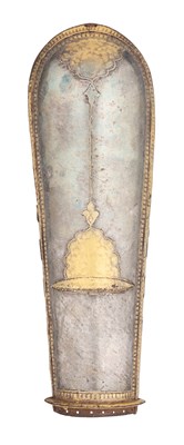 Lot 39 - AN INDIAN SILVERED AND GILT DASTANA, PERHAPS RAJASTHAN, LATE 18TH/ EARLY 19TH CENTURY