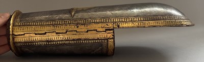Lot 39 - AN INDIAN SILVERED AND GILT DASTANA, PERHAPS RAJASTHAN, LATE 18TH/ EARLY 19TH CENTURY