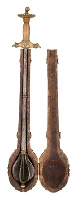 Lot 12 - A VERY RARE CASED INDIAN ALL-METAL MACE, 18TH/19TH CENTURY, SOUTH INDIA, POSSIBLY MYSORE OR TANJORE