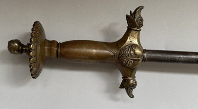 Lot 12 - A VERY RARE CASED INDIAN ALL-METAL MACE, 18TH/19TH CENTURY, SOUTH INDIA, POSSIBLY MYSORE OR TANJORE