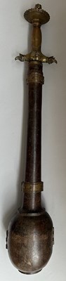 Lot 12 - A VERY RARE CASED INDIAN ALL-METAL MACE, 18TH/19TH CENTURY, SOUTH INDIA, POSSIBLY MYSORE OR TANJORE