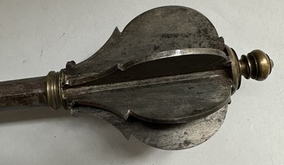 Lot 12 - A VERY RARE CASED INDIAN ALL-METAL MACE, 18TH/19TH CENTURY, SOUTH INDIA, POSSIBLY MYSORE OR TANJORE