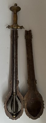 Lot 12 - A VERY RARE CASED INDIAN ALL-METAL MACE, 18TH/19TH CENTURY, SOUTH INDIA, POSSIBLY MYSORE OR TANJORE
