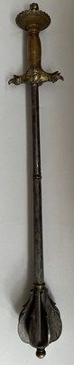 Lot 12 - A VERY RARE CASED INDIAN ALL-METAL MACE, 18TH/19TH CENTURY, SOUTH INDIA, POSSIBLY MYSORE OR TANJORE