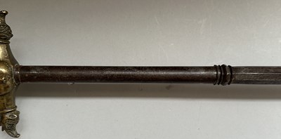 Lot 12 - A VERY RARE CASED INDIAN ALL-METAL MACE, 18TH/19TH CENTURY, SOUTH INDIA, POSSIBLY MYSORE OR TANJORE