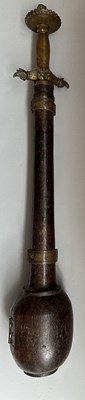 Lot 12 - A VERY RARE CASED INDIAN ALL-METAL MACE, 18TH/19TH CENTURY, SOUTH INDIA, POSSIBLY MYSORE OR TANJORE