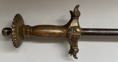 Lot 12 - A VERY RARE CASED INDIAN ALL-METAL MACE, 18TH/19TH CENTURY, SOUTH INDIA, POSSIBLY MYSORE OR TANJORE