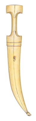 Lot 22 - A LARGE OTTOMAN JAMBIYA MOUNTED IN SILVER-GILT, 19TH CENTURY