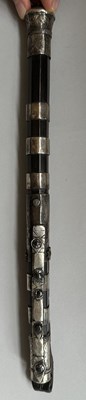 Lot 32 - A CAUCASIAN SILVER-MOUNTED RIDING CROP, 19TH CENTURY
