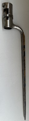 Lot 52 - AN UNUSUAL FRENCH SOCKET BAYONET WITH ETCHED, BLUED AND GILT BLADE, LATE 18TH CENTURY