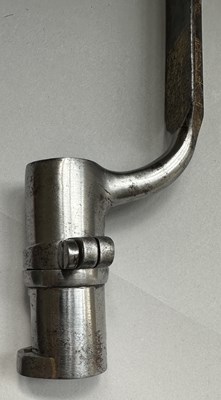 Lot 52 - AN UNUSUAL FRENCH SOCKET BAYONET WITH ETCHED, BLUED AND GILT BLADE, LATE 18TH CENTURY