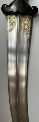 Lot 20 - A LARGE OTTOMAN DAGGER WITH EBONY HILT OF INDIAN KHANJAR FORM, TURKEY, LATE 18TH/EARLY 19TH CENTURY