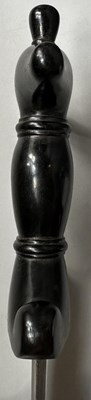 Lot 20 - A LARGE OTTOMAN DAGGER WITH EBONY HILT OF INDIAN KHANJAR FORM, TURKEY, LATE 18TH/EARLY 19TH CENTURY