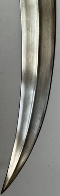 Lot 20 - A LARGE OTTOMAN DAGGER WITH EBONY HILT OF INDIAN KHANJAR FORM, TURKEY, LATE 18TH/EARLY 19TH CENTURY