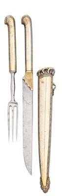 Lot 28 - AN OTTOMAN SILVER-GILT TRAVELLING CUTLERY SET OR TROUSSE, 19TH CENTURY, ALMOST CERTAINLY TURKEY