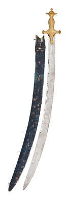 Lot 5 - AN INDIAN TULWAR WITH BLADE SLOTTED FOR THE TEARS OF ALLAH, 19TH CENTURY