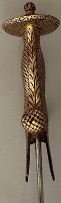 Lot 5 - AN INDIAN TULWAR WITH BLADE SLOTTED FOR THE TEARS OF ALLAH, 19TH CENTURY