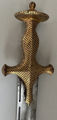Lot 5 - AN INDIAN TULWAR WITH BLADE SLOTTED FOR THE TEARS OF ALLAH, 19TH CENTURY