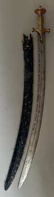 Lot 5 - AN INDIAN TULWAR WITH BLADE SLOTTED FOR THE TEARS OF ALLAH, 19TH CENTURY