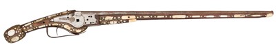 Lot 56 - A VERY RARE FRENCH 54 BORE WHEEL-LOCK LONG HOLSTER PISTOL, ALSACE OR LORRAINE, EARLY 17TH CENTURY