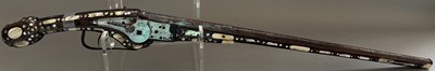 Lot 56 - A VERY RARE FRENCH 54 BORE WHEEL-LOCK LONG HOLSTER PISTOL, ALSACE OR LORRAINE, EARLY 17TH CENTURY